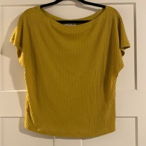 Waffle knit, yellow/mustard color shirt. Brand new without tags